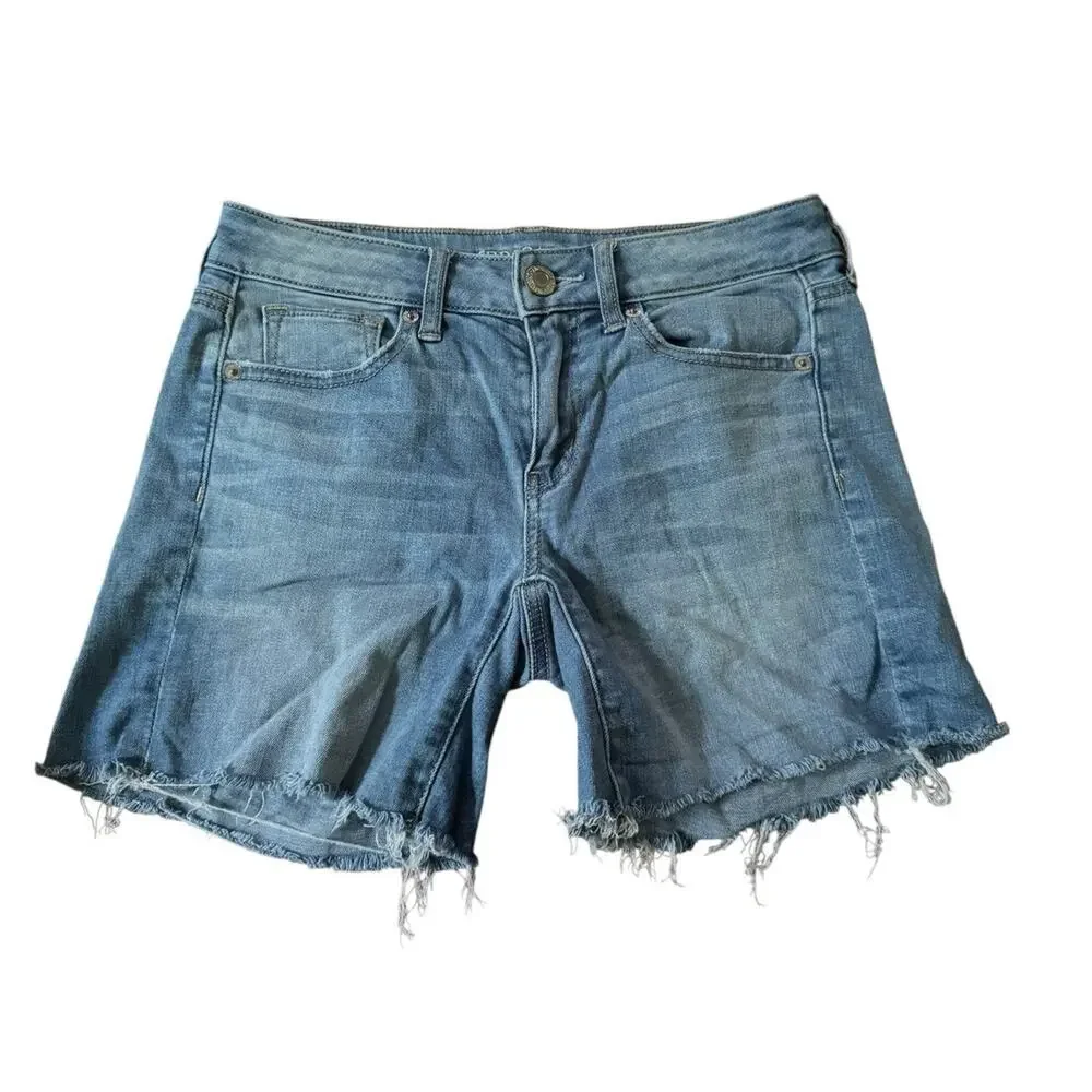 American Eagle‎ Super Stretch Shorts Size 2 Distressed Women’s Summer Shorty